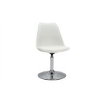 Miliboo - chaise design pivotante blanche et m�tal chrom� steevy v2