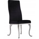 Chaise design en velours - glamour, noir et argent, velours