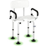 Chaise de douche pour personnes �g�es et handicap�es, tabouret de douche r�glable en hauteur avec dossier ...