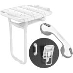 Chaise de douche pliante et banc, sige de douche mural robuste avec pieds et barre d'appui  succion ...