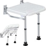 Chaise de douche pliante, si�ge de douche pliant avec pieds, si�ge de douche mural tabouret de bain pour ...
