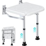 Chaise de douche pliante, si�ge de douche rabattable, montage mural jusqu'� 160 kg, si�ge de douche rabattable ...