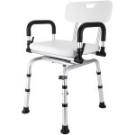 Chaise de douche rotative  360avec accoudoirs et dossier tabouret de douche rotatif rglable en hauteur ...