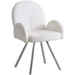 Lot 2 chaises salle � manger elisa velours doudou pieds chrome 42x55x87cm