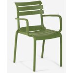 Chaise d'ext�rieur en polypropyl�ne avec accoudoirs bar cuisine satin - vert fonc�