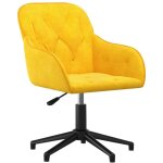 Helloshop26 - chaise fauteuil si�ge pivotante de bureau informatique �tude jaune velours jaune
