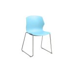 Sans marque - chaise de frill bleue ciel pieds luge - lot de 2 - maxiburo