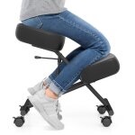Chaise à genoux ergonomique rembourrée, siege assis genoux réglable, tabouret bureau orthopédique avec ... Chaise à genoux ergonomique rembourrée, siege assis genoux réglable, tabouret bureau orthopédique avec ...
