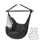 Chaise hamac, chaise suspendue avec 2 coussins, capacit de charge 330 lb, balanoire hamac avec chane ...