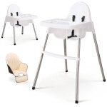Chaise haute b�b� 2 - en - 1, coussin amovible, repose - pieds et tablette r�glables, chaise enfant 6 ...