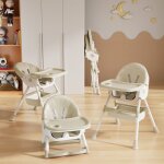 Chaise haute pour bébé enfant - hauteur réglable - plateau amovible - harnais 5 points - / blanc Chaise haute pour bébé enfant - hauteur réglable - plateau amovible - harnais 5 points - / blanc