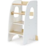 Chaise haute b�b� enfants en mdf, tour d'apprentissage 1 an + hauteur r�glable, protection contre l?inclinaiso ...
