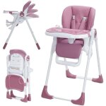 Chaise haute bb pliante - plateau amovible accroche au pied - hauteur rglable - dossier inclinable ...