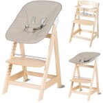 Chaise haute �volutive 2 - en - 1 - roba - born up - transat inclinable 'greyish matelass�' inclus - ...