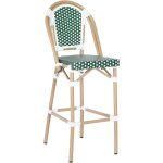 Chaise haute de jardin en alumunium et rotin synthtique blanc et vert