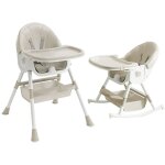 Chaise haute pliable 6 en 1 pour enfants, avec roulettes universelles, r�glable en hauteur, de 6 mois ...