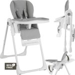 Tectake - chaise haute sophia pliable rglable en hauteur avec harnais  5 points - blanc