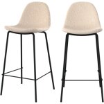 Rendez - vous dco - lot de 2 chaises pour lot central 65. 5 cm en tissu bouclette beige - henrik