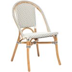 Chaise en rotin et assise bicolore blanc & noir h 84 cm - atmosphera