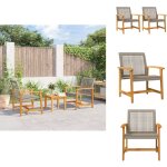 Chaises de jardin lot de 2 gris r�sine tress�e et bois d?acacia - chaise de jardin - mobilier de jardin ...