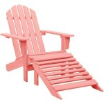 Chaise de jardin adirondack avec pouf bois de sapin solide rose - chaise adirondack - chaise de jardin ...