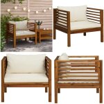 Vidaxl - chaise de jardin avec coussins blanc crme bois d'acacia massif - chaise de jardin - mobilier ...