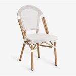 Sklum - chaise de jardin empilable en aluminium brielle bistro blanc gardenia