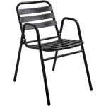 Oviala - chaise de jardin empilable en aluminium noire