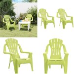 Chaises de jardin pour enfants lot de 2 vert 37x34x44 cm pp - chaise de jardin enfant - chaise extrieure ...