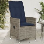 Chaise de jardin inclinable - chaise de terrasse - chaise d'ext�rieur avec coussins en r�sine tress�e ...