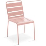 Chaise de jardin en m�tal rose poudr� - palavas