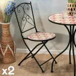 Chaise de jardin motif 70s (lot de 2) grenade Chaise de jardin motif 70s (lot de 2) grenade