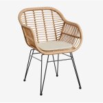 Chaise de jardin en osier synth�tique zole sklum noir