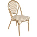 Oviala - chaise de jardin style bistrot parisien en aluminium et rotin beige Oviala - chaise de jardin style bistrot parisien en aluminium et rotin beige