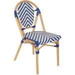 Oviala - chaise de jardin style bistrot parisien en aluminium et rotin bleu Oviala - chaise de jardin style bistrot parisien en aluminium et rotin bleu