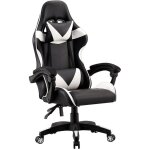 Edm - chaise de jeu ergonomique noire et blanche
