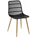 Chaise klaus en plastique, noire, base en mtal plaqu