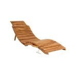 Epikasa - chaise longue arrieta, bois, marron, 160x50x25 cm
