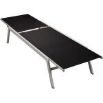 Design in - chaise longue, bain de soleil, transat de relaxation acier et textilne noir cfw42960