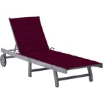 Design in - chaise longue bain de soleil transat de relaxation de jardin avec coussin gris bois d'acacia ... Design in - chaise longue bain de soleil transat de relaxation de jardin avec coussin gris bois d'acacia ...