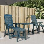 Chaise longue - bain de soleil - transat de relaxation vert plastique 201169