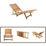 Vidaxl - chaise longue bois de teck solide - chaises longues - bain de soleil - mobilier de jardin - ...