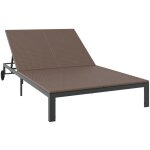 Transat 2 - personne marron 60 x 200 x 27cm polyrotin vidaxl