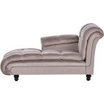 Beliani - chaise longue  droite design moderne en velours rembourre taupe et pieds noirs lormont