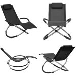 Chaise longue pour enfants acier noir - chaise longue enfant - transat enfant - mobilier de jardin enfant ...