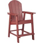 Beliani - chaise longue d'ext�rieur pour cour patio en bois synth�tique rouge adirondack