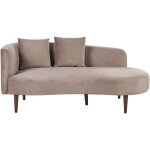 Chaise longue côté gauche avec coussins extra en velours taupe chaumont Chaise longue côté gauche avec coussins extra en velours taupe chaumont