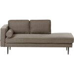 Beliani - chaise longue gauche avec coussin traversin méridienne tissu marron miramas Beliani - chaise longue gauche avec coussin traversin méridienne tissu marron miramas
