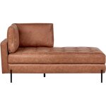 Chaise longue � gauche traditionnelle moderne matelass�e en cuir pu marron dor� rebais