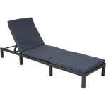 Hhg - jamais utilis] chaise longue 605, polyrotin, bain de soleil, transat de jardin, basic anthracite, ...
